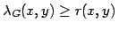 $\lambda_G(x,y)\geq r(x,y)$